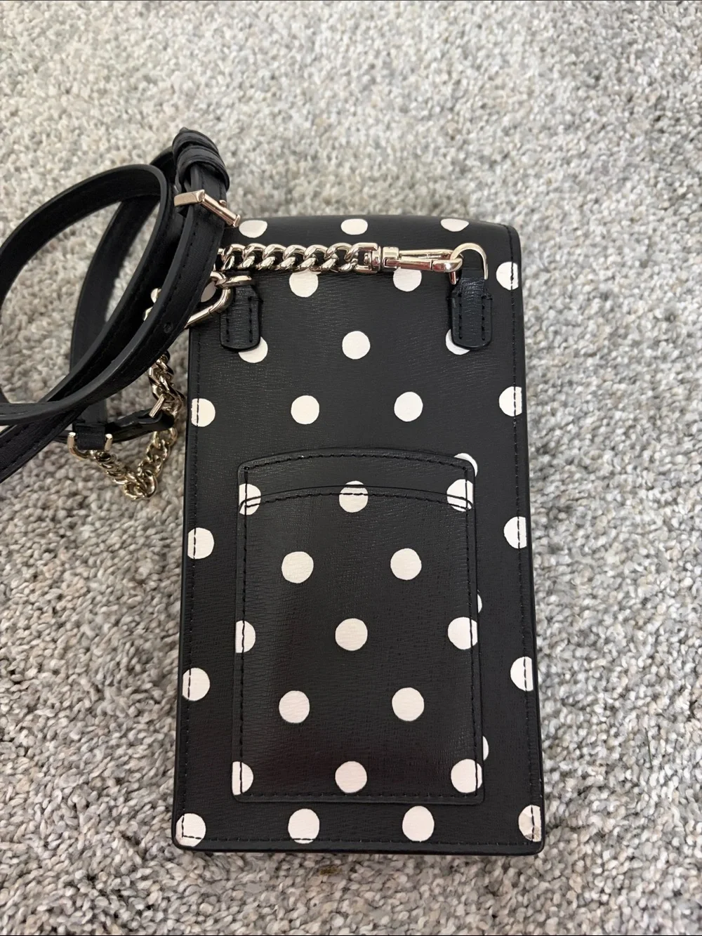 kate spade Black and White Polka Dot Crossbody Phone Pouch